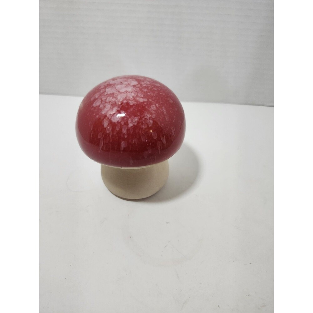 1 Glazed Fairy Garden Mushroom 4"